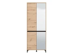 Scarpiera Marrone Rovere Nodi Nero un Cassetto 4 Ripiani 80x40x109.5h cm, 2 Ante - Ilarione