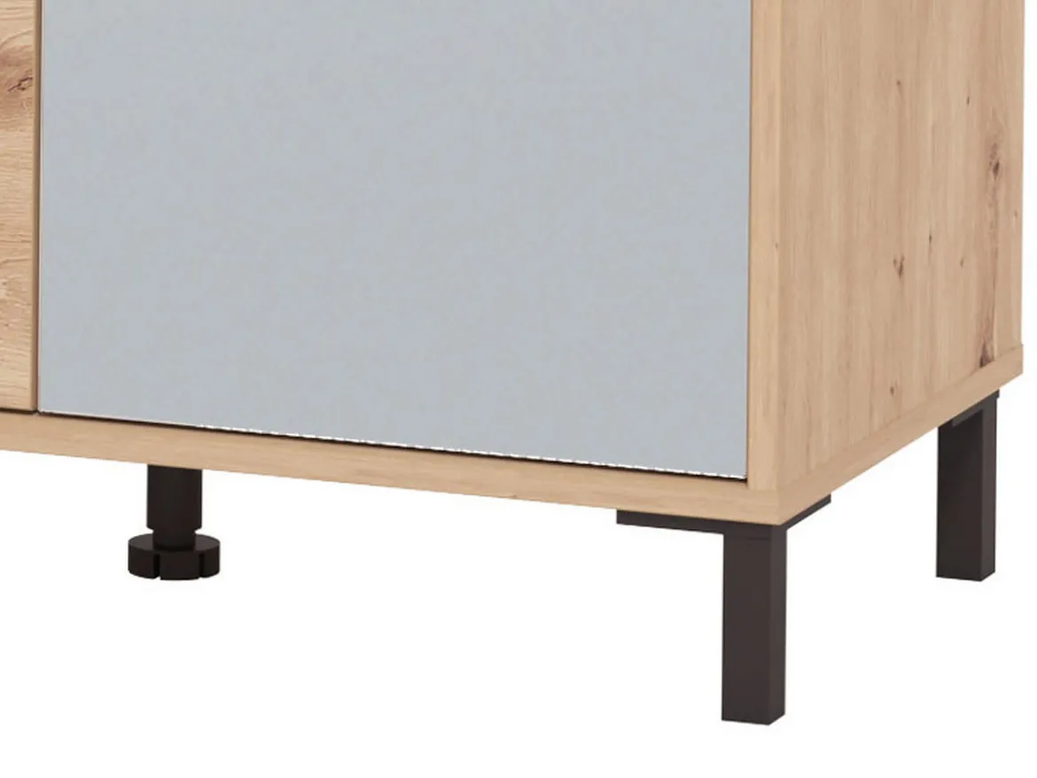 Scarpiera Marrone Rovere Nodi Nero un Cassetto 4 Ripiani 80x40x109.5h cm, 2 Ante - Ilarione
