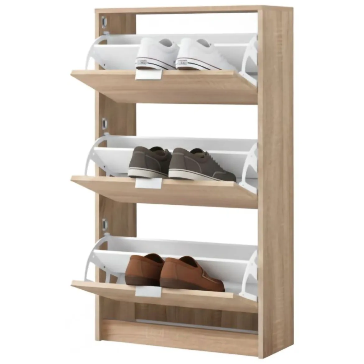 Scarpiera Marrone Rovere 6 Ripiani 6 Vani 67x28x119h cm, 3 Ante - Varna