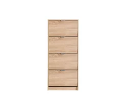 Scarpiera Marrone Rovere 8 Ripiani 4 Ante 67x28x155.5h cm, Maniglie Incluse - Santina
