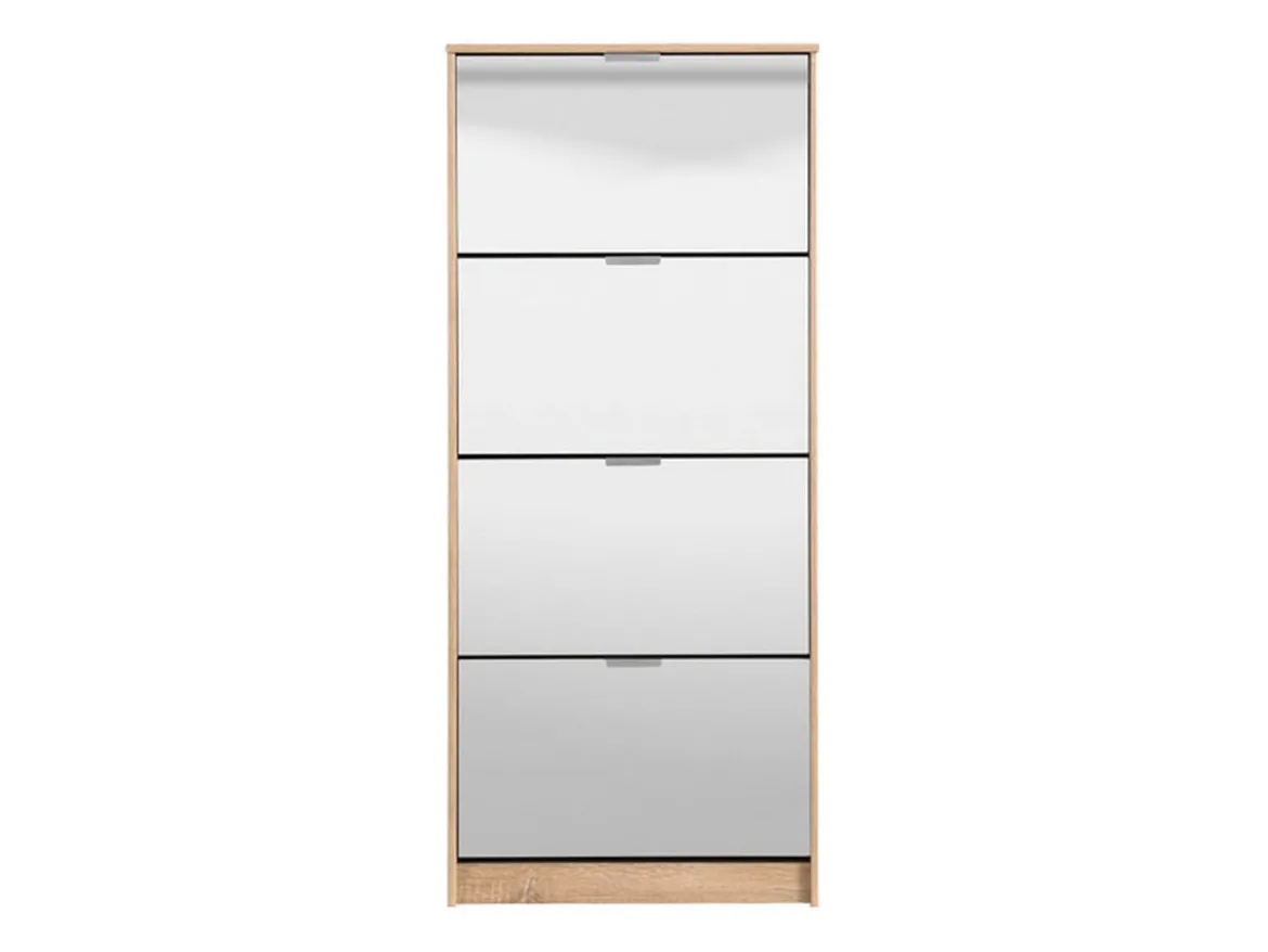 Scarpiera Marrone Rovere 8 Ripiani 8 Vani 67x28x155.5h cm, 4 Ante - Pentone