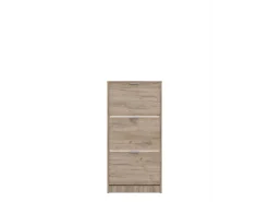 Scarpiera Marrone Rovere Scuro 3 Ripiani 3 Ante 58x18x119h cm, Maniglie Incluse - Melle