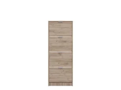 Scarpiera Marrone Rovere Scuro un Ripiano 5 Ante 58x18x191.5h cm, kit Fissaggio a Muro Incluso - Capriolo