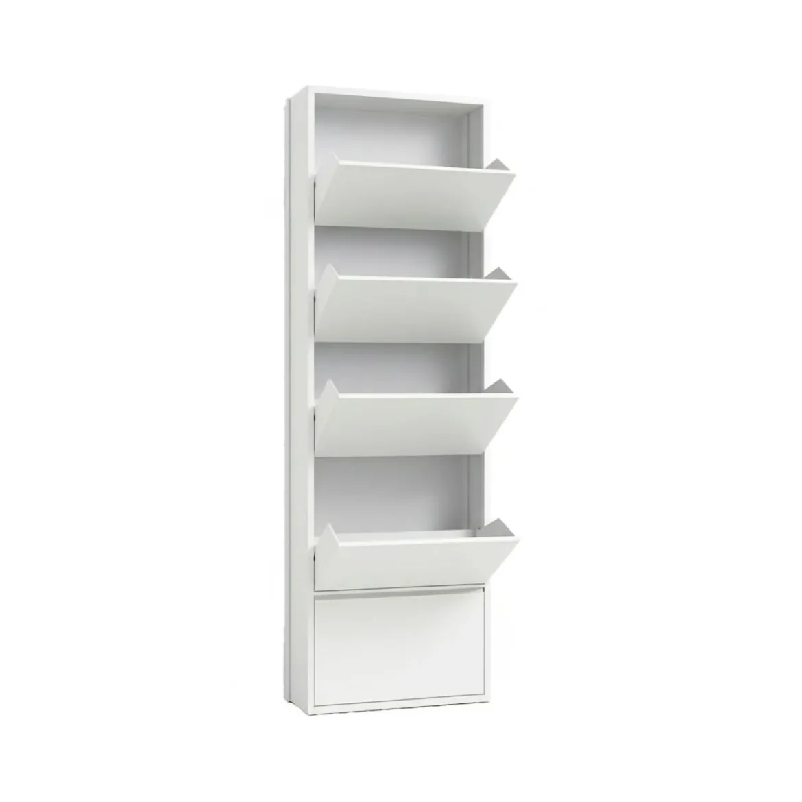 Scarpiera minimal 5 ante bianca 50x172h cm in metallo - Afrend