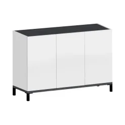 Scarpiera Modesta, cm 120x40h80, Bianco lucido e Ardesia