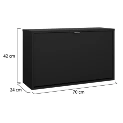 Scarpiera Nero Colore Ante Nero 70.3x24.05x41.8h cm, - Ordona