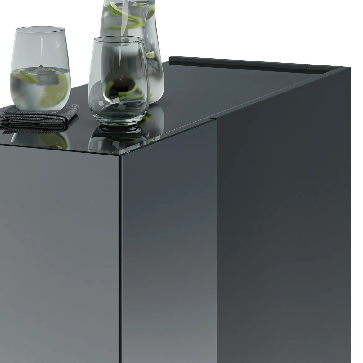 Scarpiera Nero Lucido Trasparente 5 Ripiani 20 Paia 60x40x190h cm, 6 Vani - Zumaglia