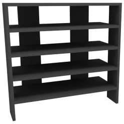 Scarpiera Nero 16 Paia 5 Ripiani 76x31x72h cm, 4 Vani - Offida