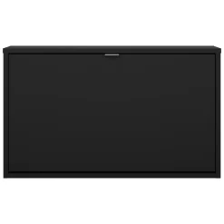 Scarpiera Nero un Ripiano Un'anta 70.3x16.55x41.8h cm, 2 Vani - Loveno
