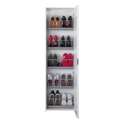 Scarpiera 10 paia bianca 50x178h cm con specchio - Amonature