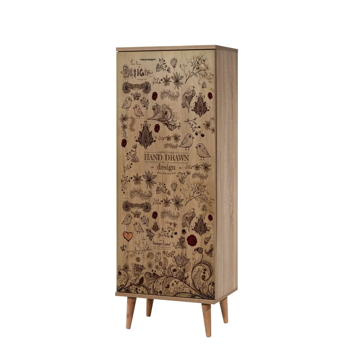 Scarpiera quercia e noce 50x135h cm - Dacrydium