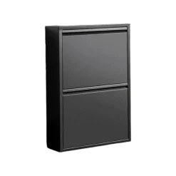 Scarpiera salvaspazio minimal nera 50x71h cm in metallo - Igina