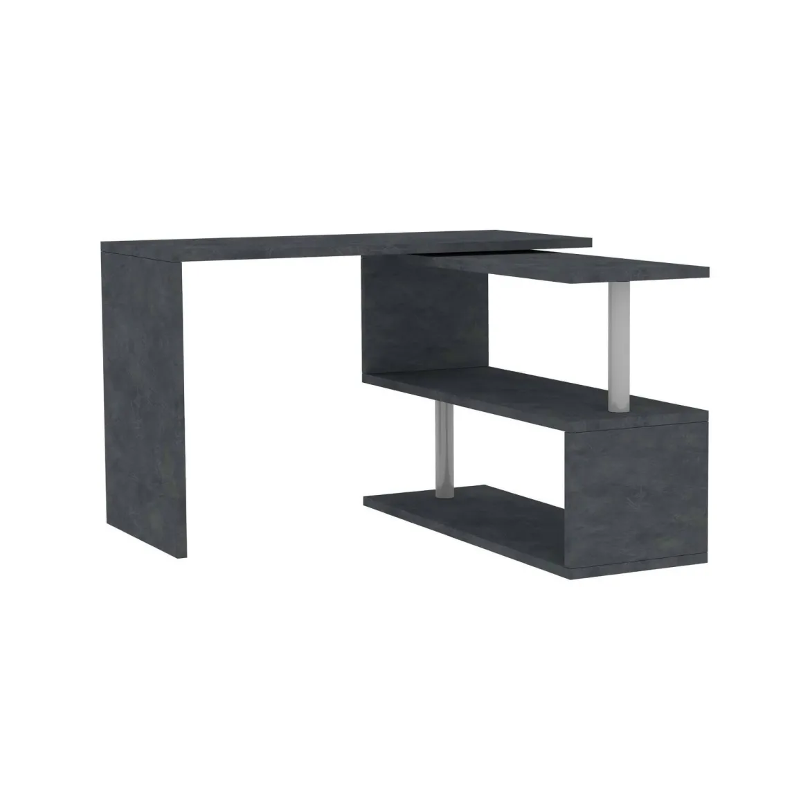 Scrivania angolare antracite 120x50cm - Topazio