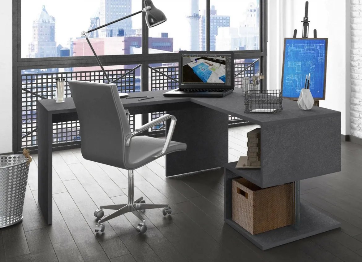 Scrivania angolare ardesia 160x60cm - Annibi