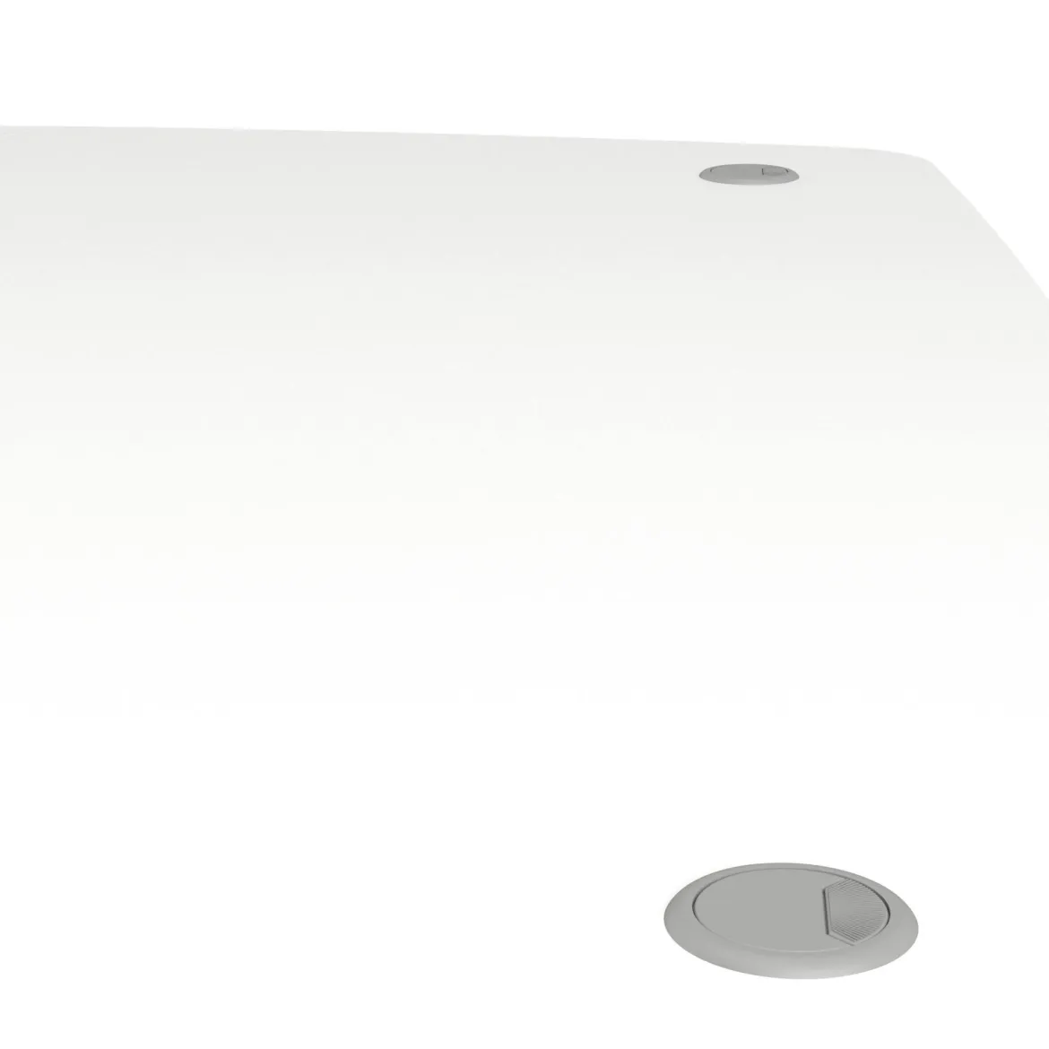 Scrivania angolare bianca e grigia 159x150cm con 3 cassetti - Alfango