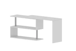 Scrivania angolare bianca lucida 120x50cm con 2 cassetti - Topazio