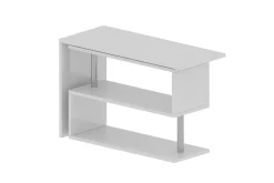 Scrivania angolare bianca lucida 120x50cm con 2 cassetti - Topazio