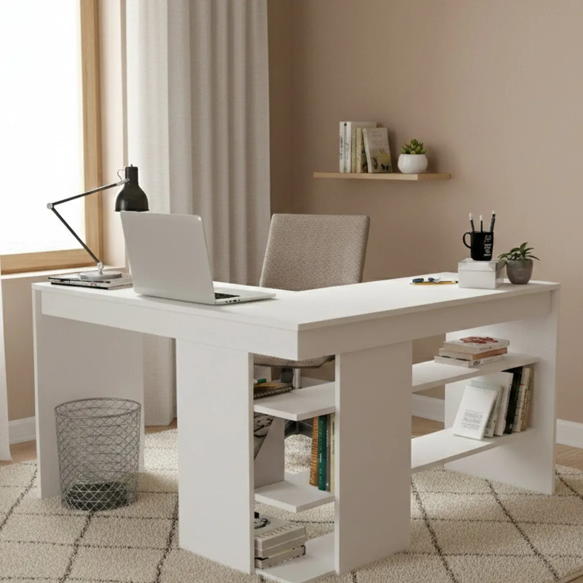 Scrivania angolare bianca 120x120cm - Emiliana