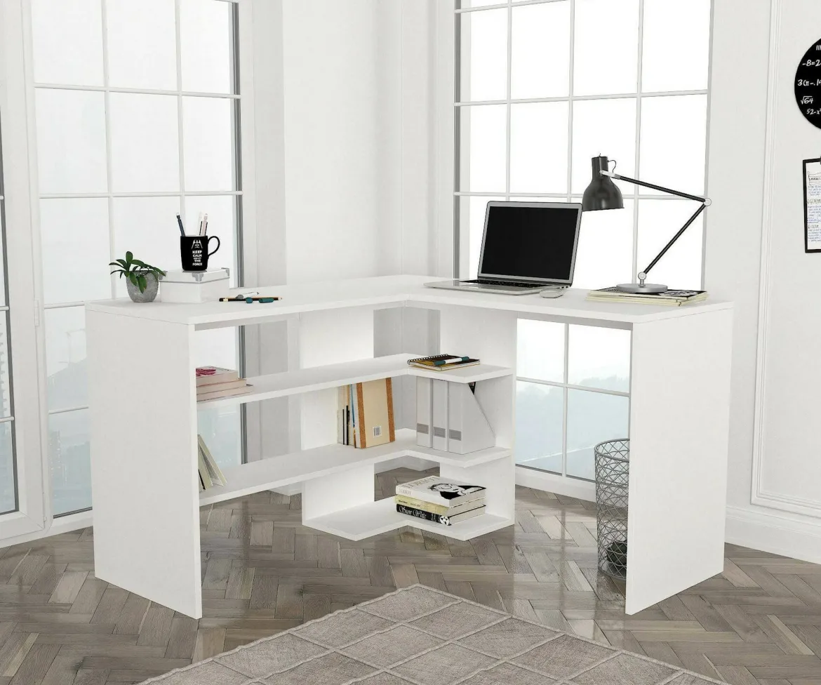 Scrivania angolare bianca 120x120cm - Emiliana