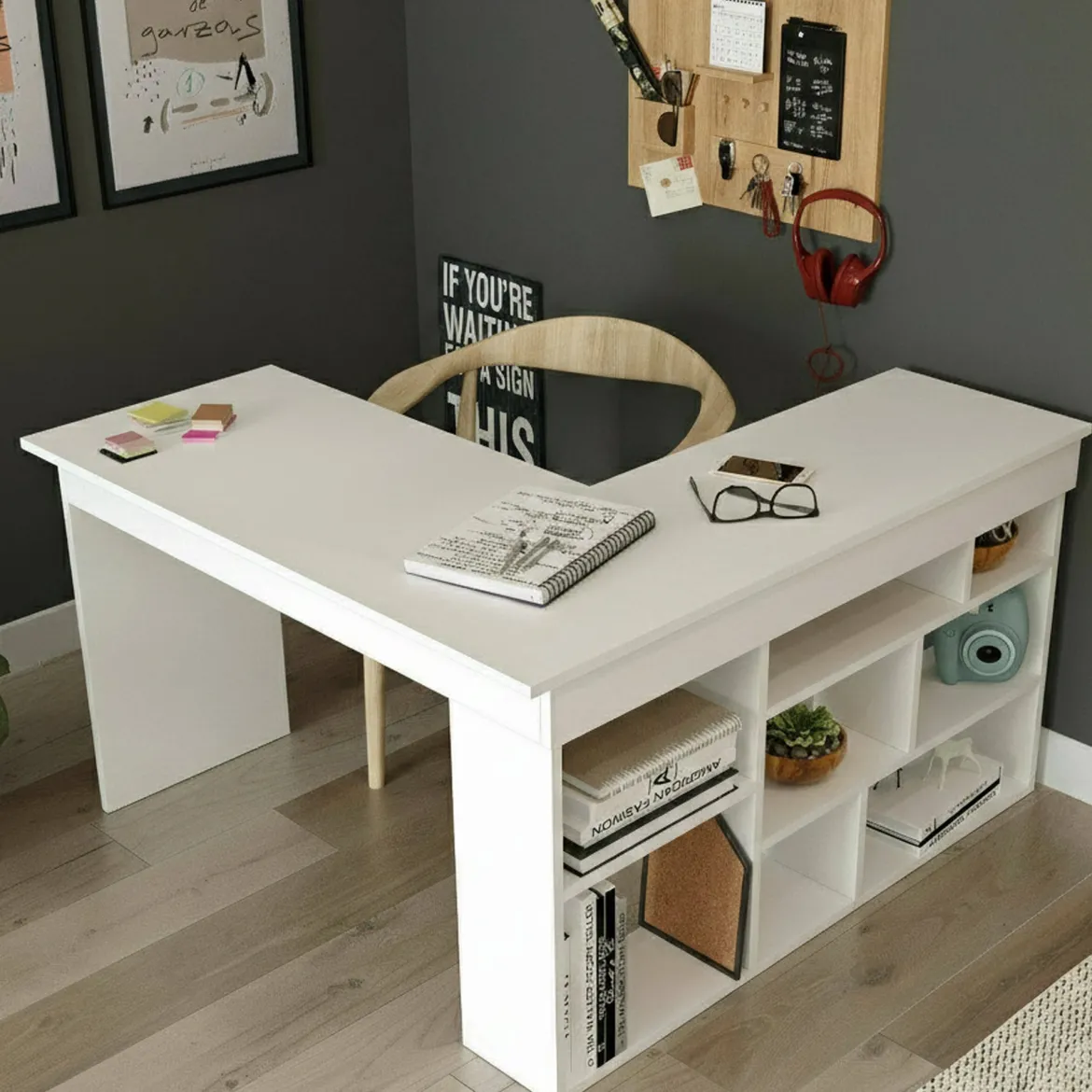 Scrivania angolare bianca 130x130cm - Alik