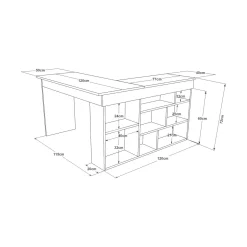 Scrivania angolare bianca 130x130cm - Alik