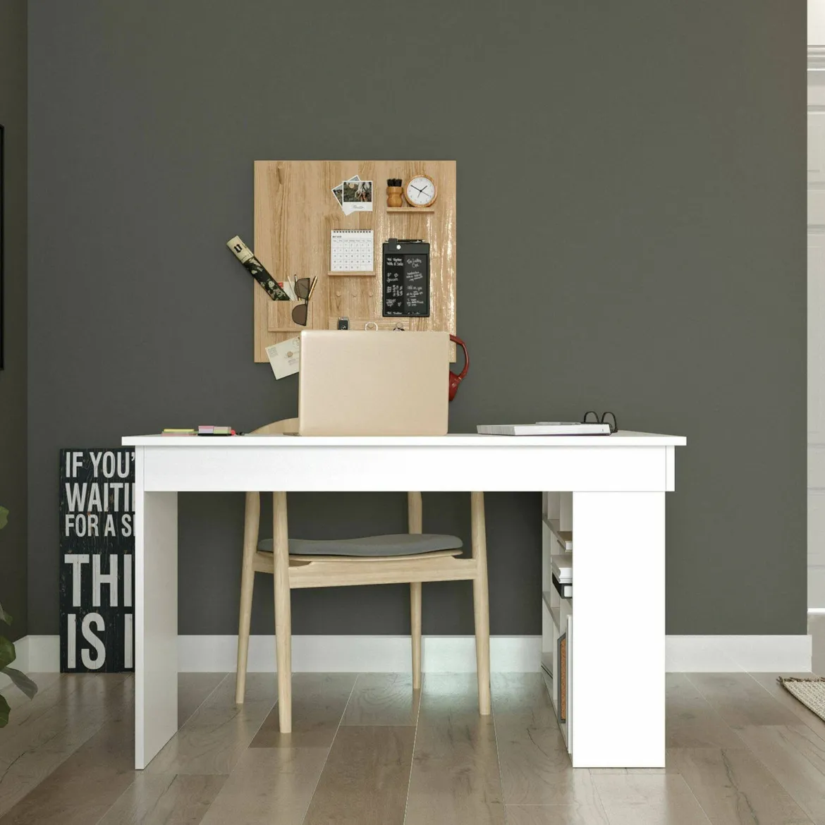 Scrivania angolare bianca 130x130cm - Alik