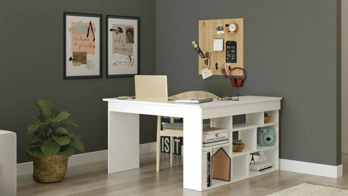 Scrivania angolare bianca 130x130cm - Alik