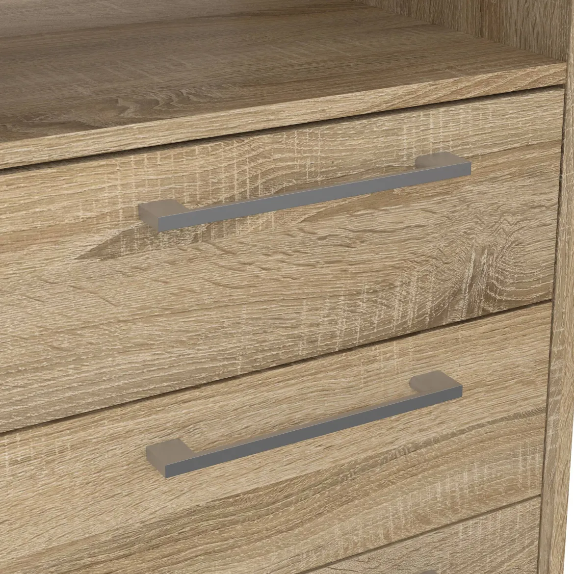 Scrivania angolare grigia e quercia 159x150cm in legno - Estong