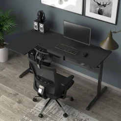 Scrivania angolare nera 80x140cm struttura in metallo - Acua