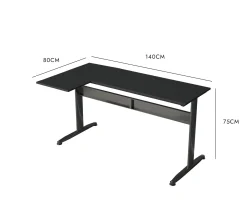 Scrivania angolare nera 80x140cm struttura in metallo - Acua