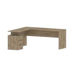 Scrivania angolare rovere 180x60cm con 3 cassetti - Ascuby