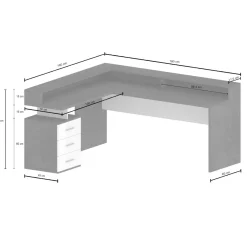 Scrivania angolare rovere 180x93cm con porta pc - Auletta