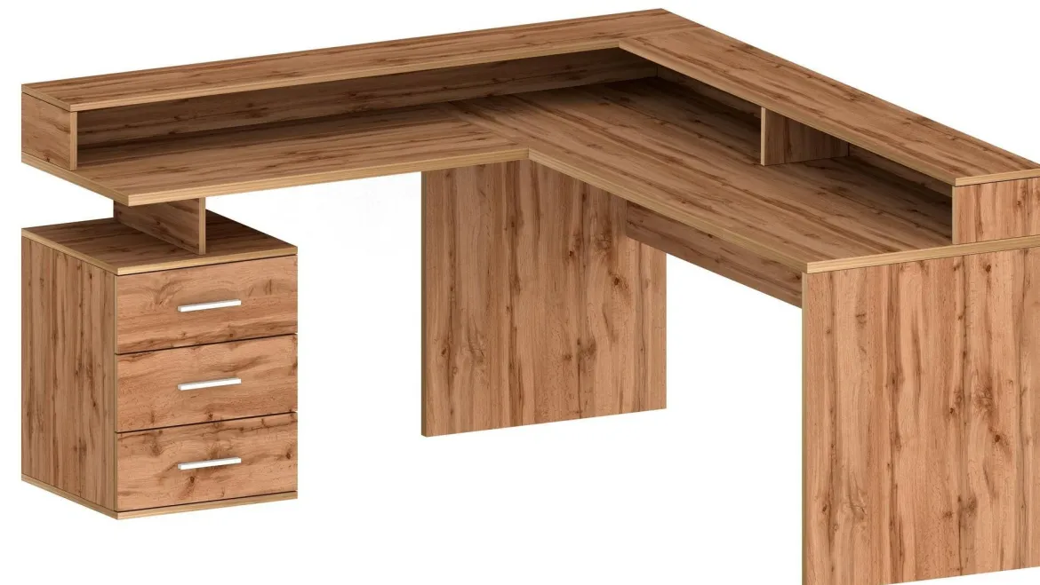 Scrivania angolare rovere 180x93cm con porta pc - Auletta