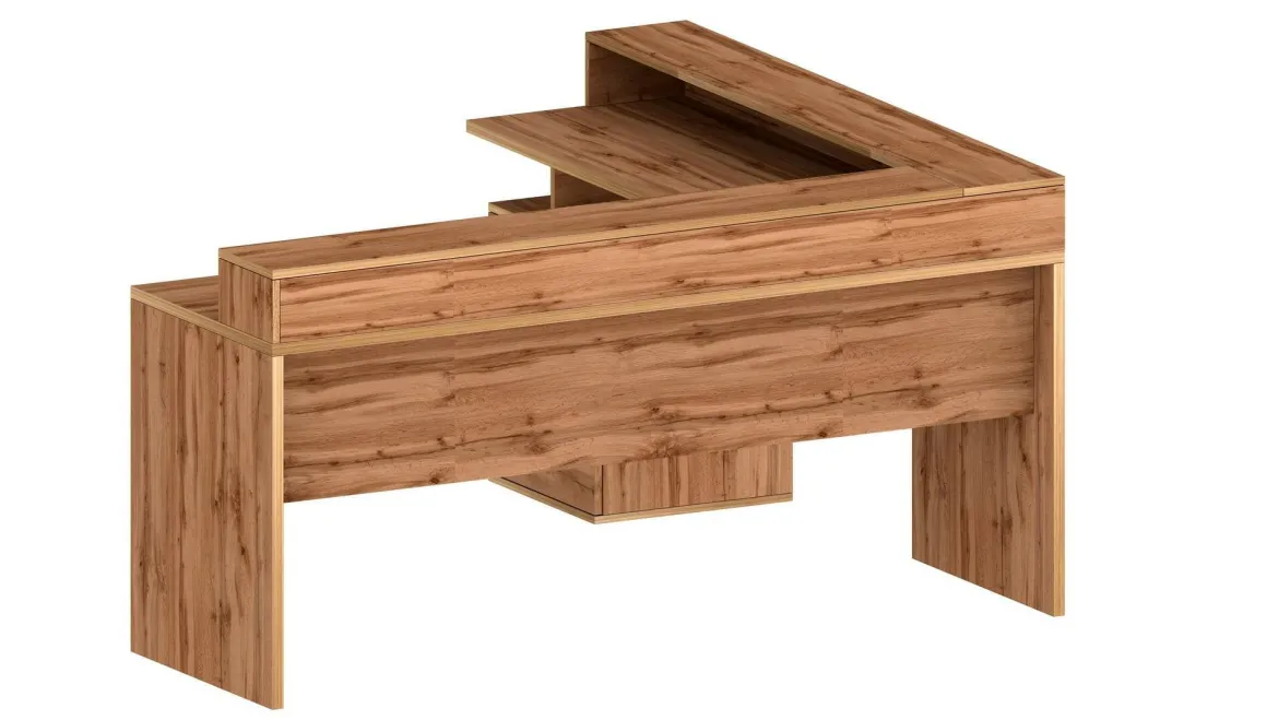 Scrivania angolare rovere 180x93cm con porta pc - Auletta