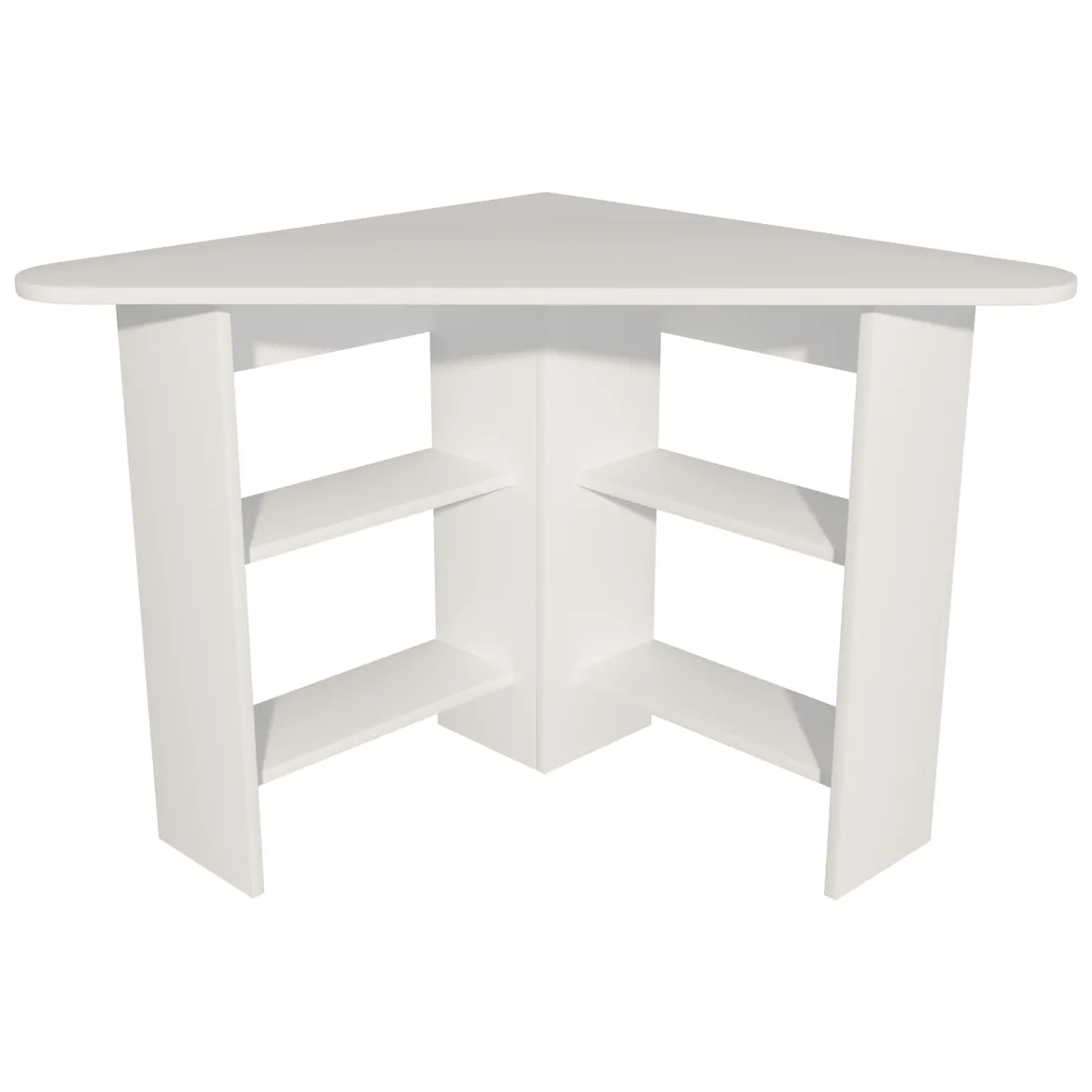 Scrivania Bianco Angolare 5 Ripiani 80x80x74h cm, 4 Vani - Mamette