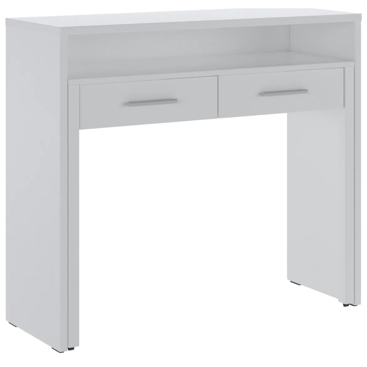 Scrivania Bianco 2 Cassetti Modulabile 98.6x36.6x86.9h cm, un Vano - Opaglio