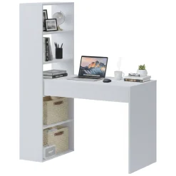 Scrivania Bianco Modulabile 3 Ripiani 120x53x141h cm, 4 Vani - Cartura