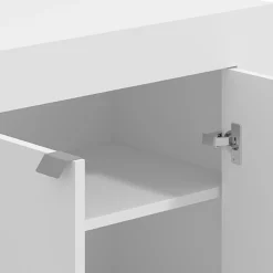Scrivania Bianco Opaco 2 Ripiani 3 Vani 100x50x74.5h cm, Un'anta - Tiriolo