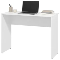 Scrivania Bianco Opaco un Ripiano Sfumatura Colore Struttura Opaco 98x45x74h cm, Sfumatura Colore Ripiano Opaco - Pichil