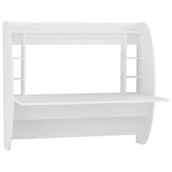 Scrivania Bianco 6 Ripiani Un'anta 124x55x120h cm, 6 Vani - Buronzo