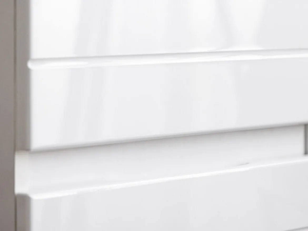 Scrivania Bianco un Cassetto un Ripiano 130x50x75.5h cm, Un'anta - Cambio