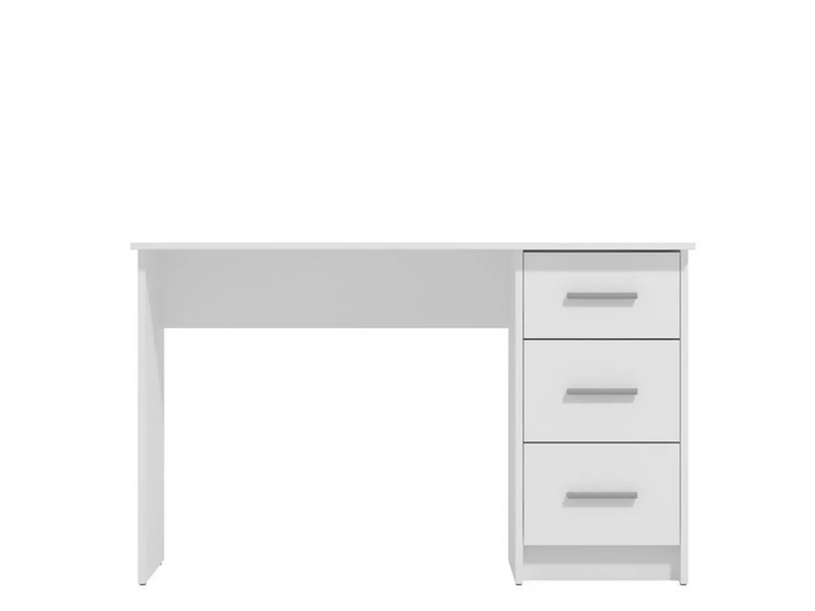 Scrivania Bianco un Ripiano 3 Cassetti 121x50x74.5h cm, Maniglie Incluse - Rifiano