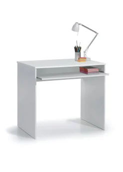 Scrivania Bianco un Ripiano Supporto pc 90x54x79h cm, Colore Ripiano Bianco - Ajeje