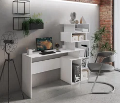 Scrivania Dpasqui, 159x40h135 cm, Bianco