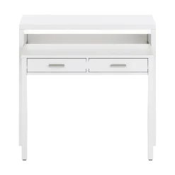Scrivania estensibile bianca 98x36cm con 2 cassetti - Andriy