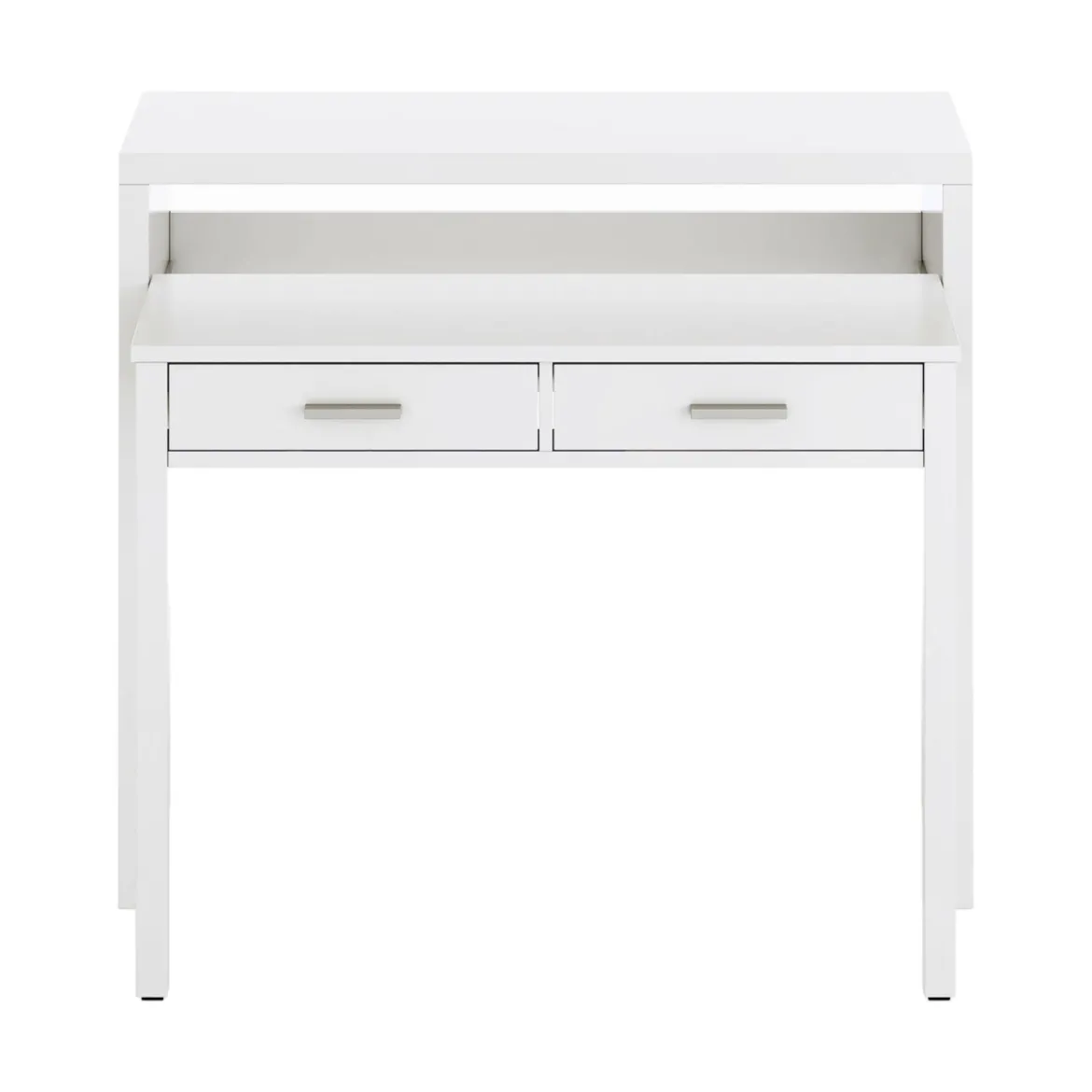 Scrivania estensibile bianca 98x36cm con 2 cassetti - Andriy