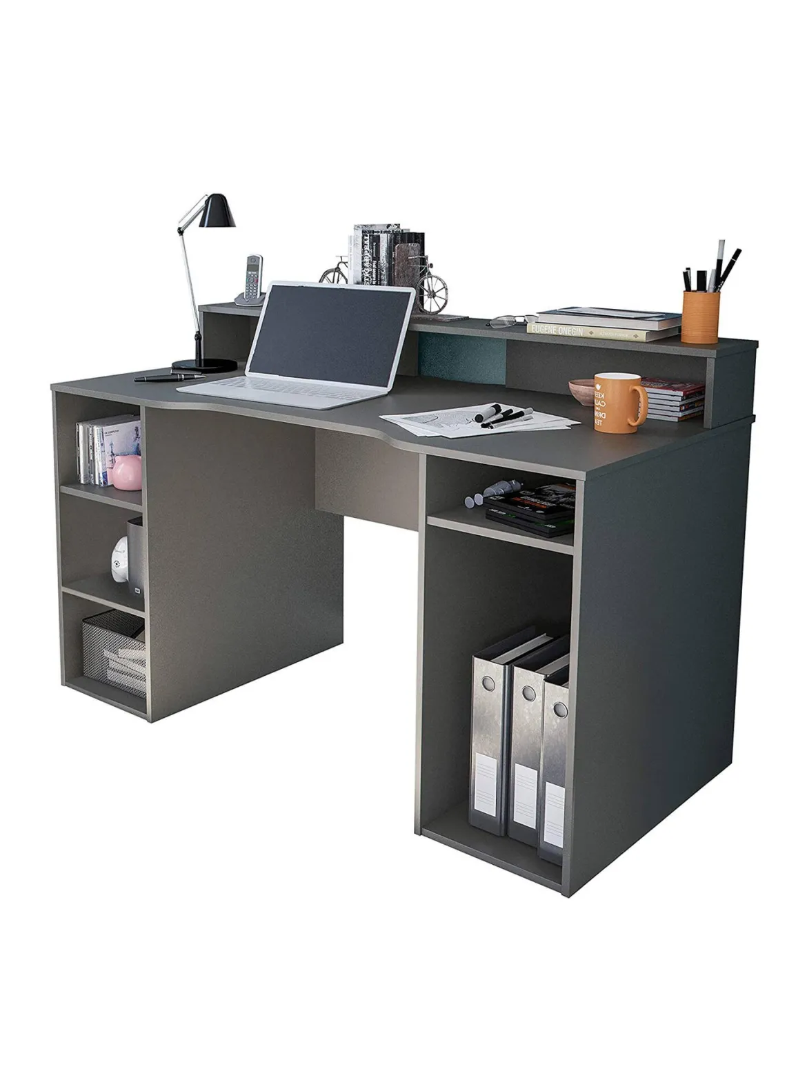 Scrivania lineare antracite 136x67cm - Arcane