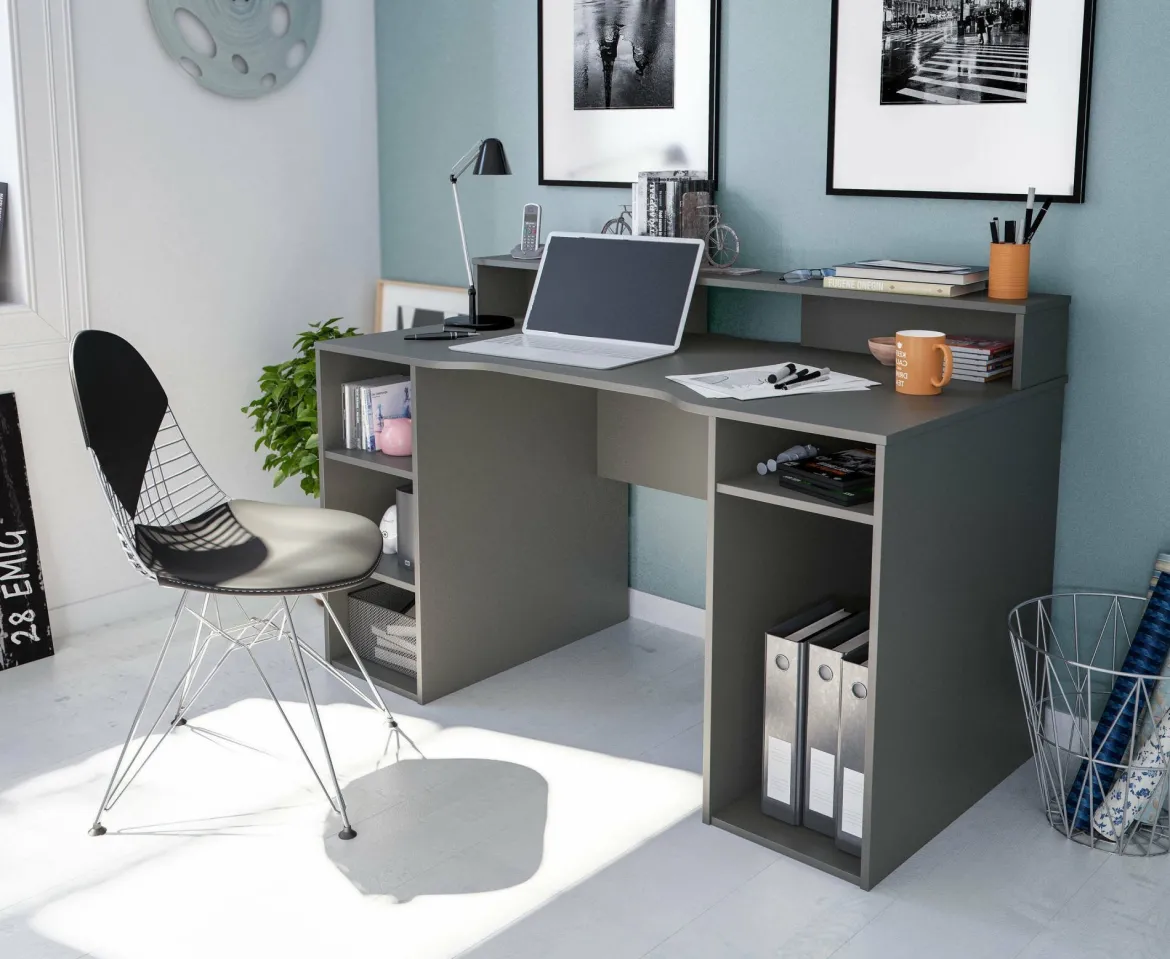 Scrivania lineare antracite 136x67cm - Arcane