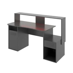 Scrivania lineare antracite 154x69cm con 1 cassetto - Albertino