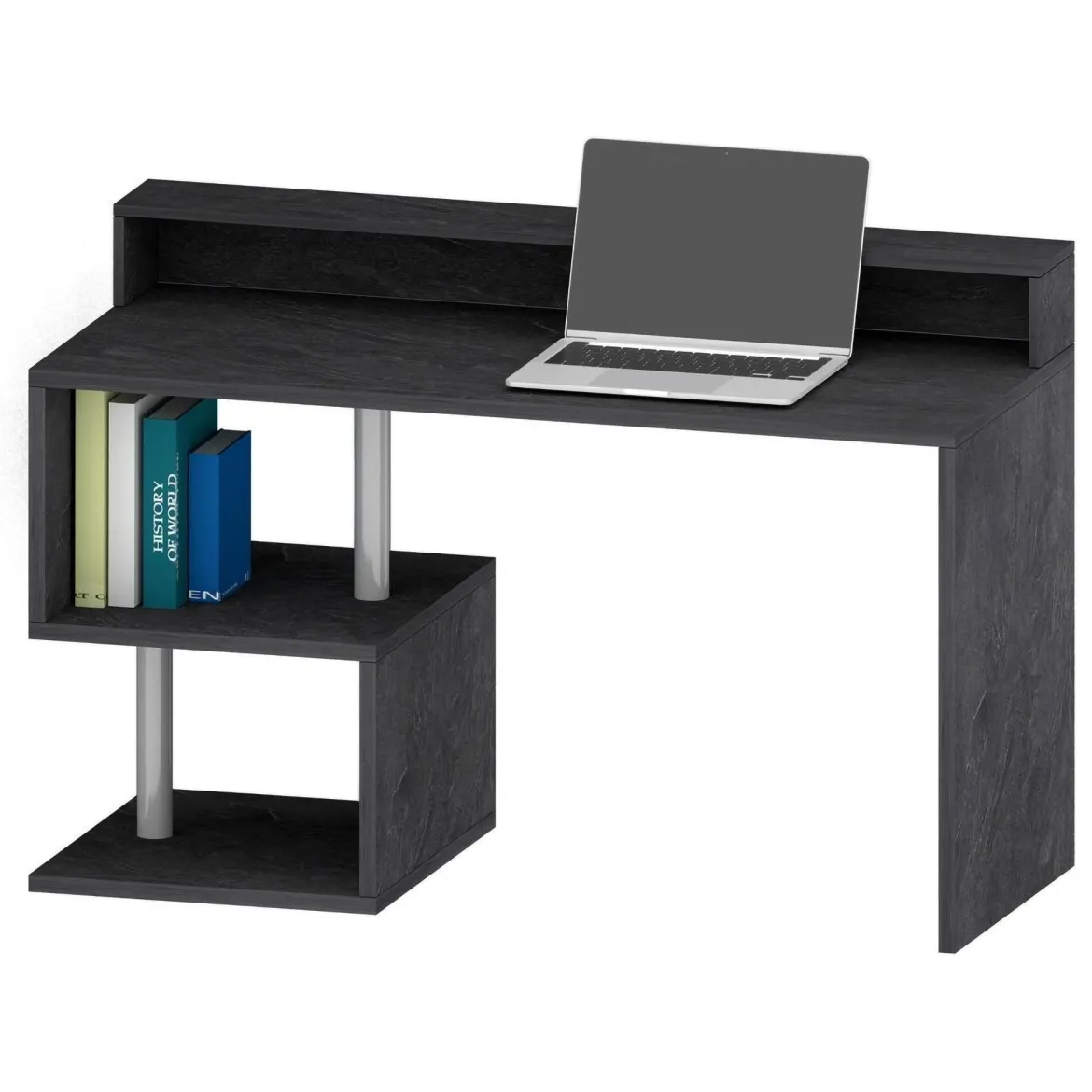 Scrivania lineare ardesia 140x60cm con supporto computer - Yemyin